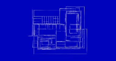 Arkaplanda mimari bina 3d illüstrasyon