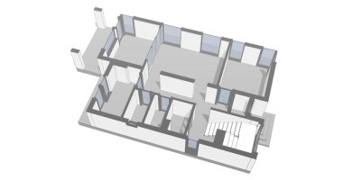 Mimari sanat konseptinde soyut çizgiler, minimum geometrik şekiller. 