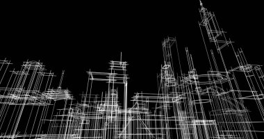 soyut mimari duvar kağıdı tasarımı, dijital konsept arkaplan