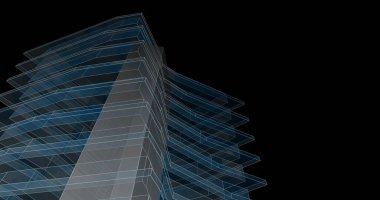 Mimari sanat konseptinde soyut çizgiler, minimum geometrik şekiller. 