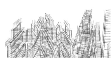 soyut mimari duvar kağıdı tasarımı, dijital konsept arkaplan