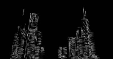 soyut mimari duvar kağıdı tasarımı, dijital konsept arkaplan