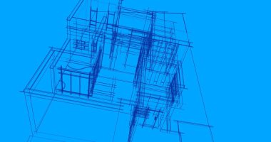 Mimari sanat konseptinde soyut çizgiler, minimum geometrik şekiller. 