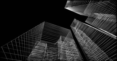 soyut mimari duvar kağıdı tasarımı, dijital konsept arkaplan