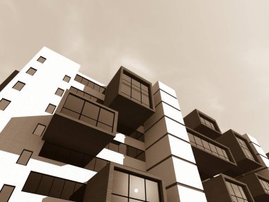 soyut mimari duvar kağıdı tasarımı, dijital konsept arkaplan