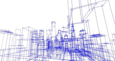 soyut mimari duvar kağıdı tasarımı, dijital konsept arkaplan