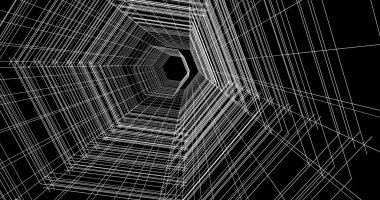 Arkaplanda mimari bina 3d illüstrasyon