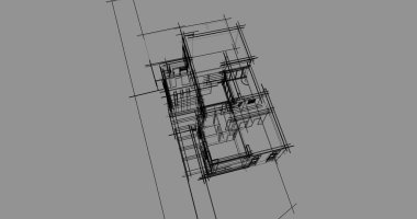 Mimari sanat konseptinde soyut çizgiler, minimum geometrik şekiller. 