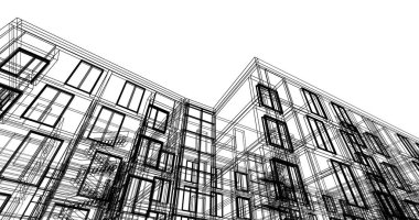 soyut mimari duvar kağıdı tasarımı, dijital konsept arkaplan