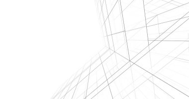 Arkaplanda mimari bina 3d illüstrasyon