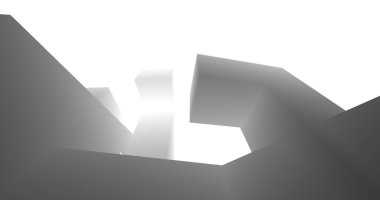 Mimari sanat konseptinde soyut çizgiler, minimum geometrik şekiller. 