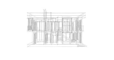 Arkaplanda mimari bina 3d illüstrasyon