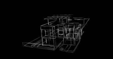 Mimari sanat konseptinde soyut çizgiler, minimum geometrik şekiller. 