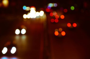 Bulanık soyut ışıklar gece şehrin arka planı