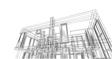 soyut mimari duvar kağıdı tasarımı, dijital konsept arkaplan