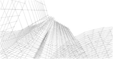 Mimari sanat konseptinde soyut çizgiler, minimum geometrik şekiller. 