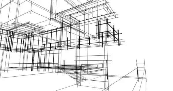 Arquitectura Edificio Ilustración Sobre Fondo —  Fotos de Stock