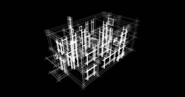 Projekt Geometrycznych Budynków Architektonicznych — Zdjęcie stockowe