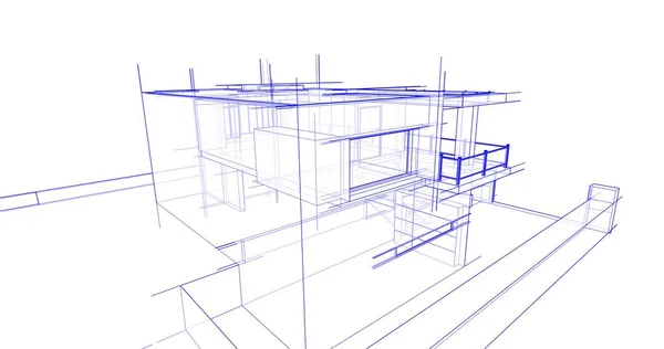 Проектирование Минимальных Геометрических Архитектурных Зданий — стоковое фото