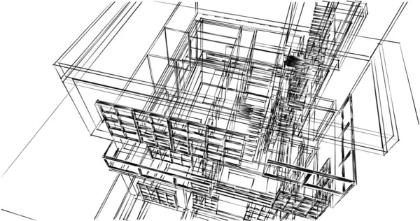 Abstraktní Architektonický Design Tapet Digitální Koncept Pozadí — Stock fotografie