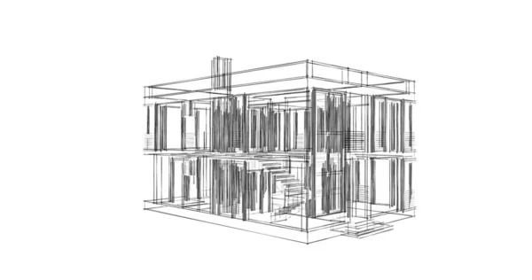 建筑墙纸设计 数字概念背景 — 图库照片