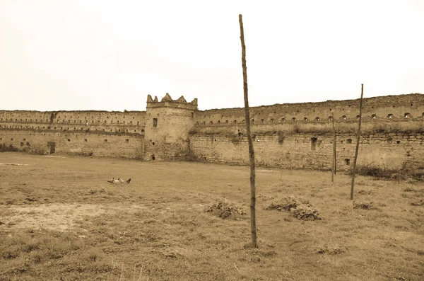 Vista Vecchie Rovine Edifici Con Prato Erboso — Foto Stock