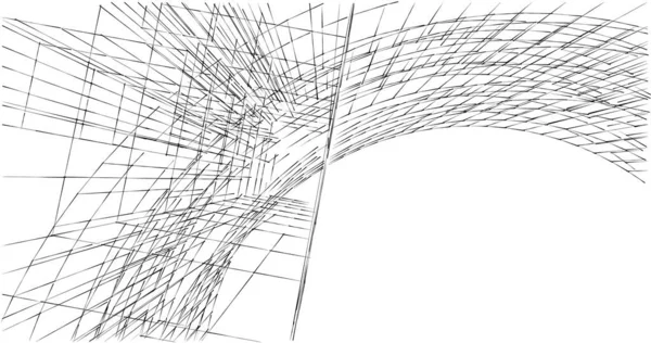 Vázlat Művészet Geometriai Építészeti Épületek Tervezése — Stock Fotó