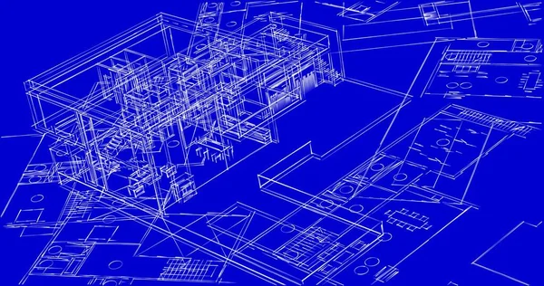 Abstrakta Teckningslinjer Arkitektonisk Konst Koncept Minimala Geometriska Former — Stockfoto