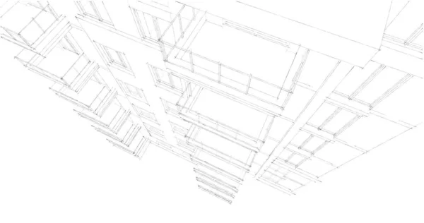 Abstraktní Architektonický Design Tapet Digitální Koncept Pozadí — Stock fotografie