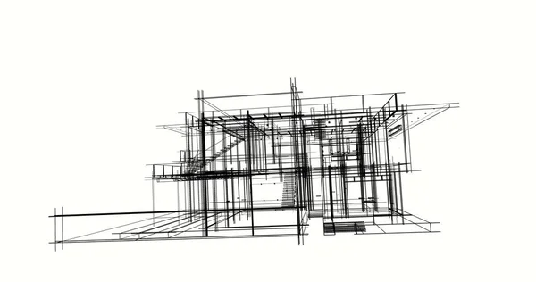 Minimální Geometrické Tvary Architektonické Linie — Stock fotografie