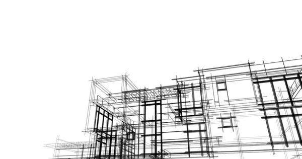 建筑墙纸设计 数字概念背景 — 图库照片