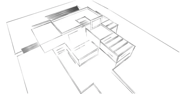 Abstraktní Architektonický Design Tapet Digitální Koncept Pozadí — Stock fotografie