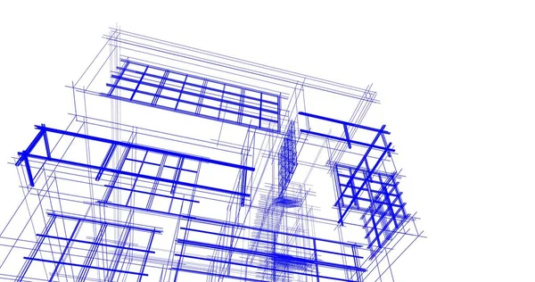 Abstraktní Architektonický Design Tapet Digitální Koncept Pozadí — Stock fotografie