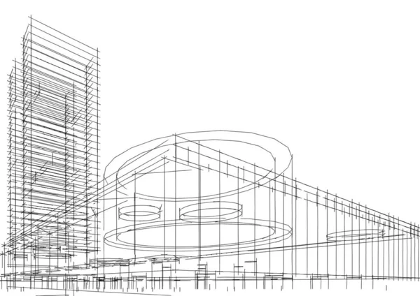 Mimari sanat konseptinde soyut çizgiler, minimum geometrik şekiller. 