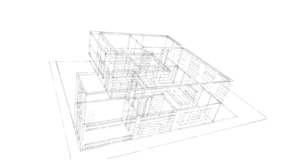 建筑墙纸设计 数字概念背景 — 图库照片