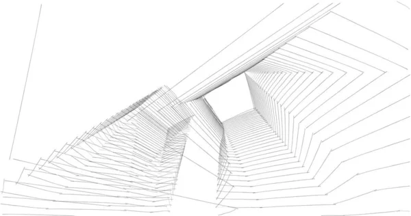 Líneas Abstractas Dibujo Concepto Arte Arquitectónico Formas Geométricas Mínimas — Foto de Stock