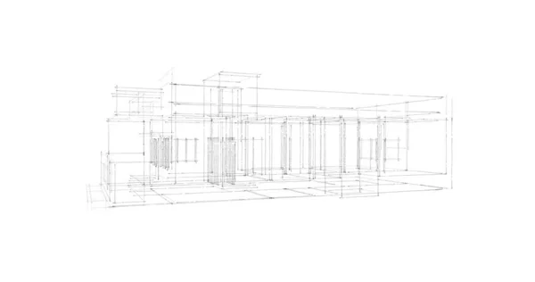 建筑墙纸设计 数字概念背景 — 图库照片