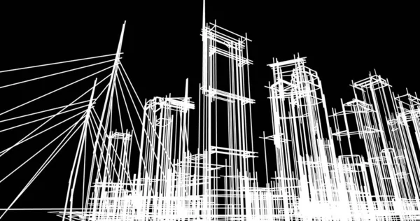 建筑墙纸设计 数字概念背景 — 图库照片