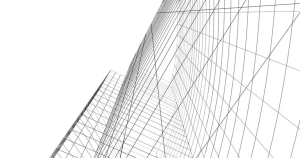 Lignes Dessin Abstraites Dans Concept Art Architectural Formes Géométriques Minimales — Photo