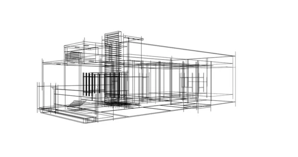 Bentuk Geometris Minimal Garis Arsitektur — Stok Foto