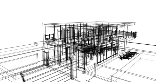 Abstraktní Architektonický Design Tapet Digitální Koncept Pozadí — Stock fotografie