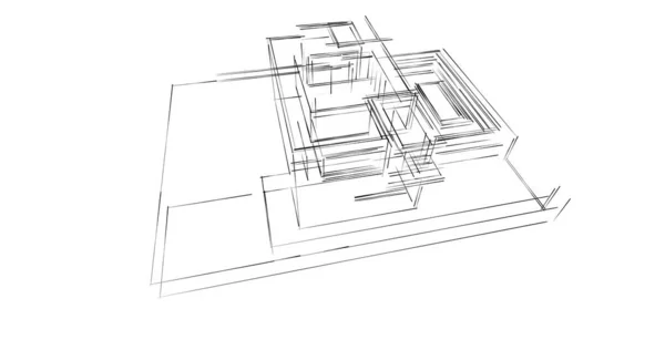 Entwurf Geometrischer Architekturgebäude — Stockfoto