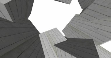 Mimari sanat konseptinde soyut çizgiler, minimum geometrik şekiller. 