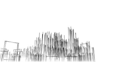 Arkaplanda mimari bina 3d illüstrasyon