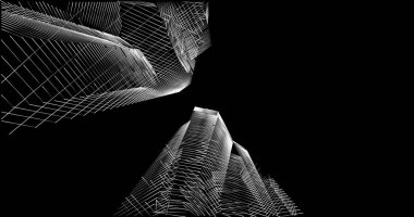 soyut mimari duvar kağıdı tasarımı, dijital konsept arkaplan