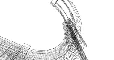 Mimari sanat konseptinde soyut çizgiler, minimum geometrik şekiller. 