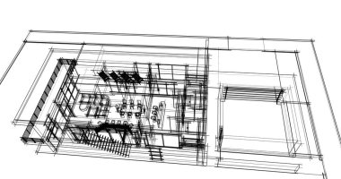 soyut mimari duvar kağıdı tasarımı, dijital konsept arkaplan