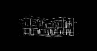 Mimari sanat konseptinde soyut çizgiler, minimum geometrik şekiller. 