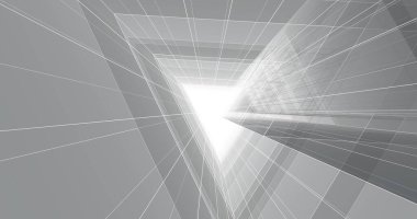 Mimari sanat konseptinde soyut çizgiler, minimum geometrik şekiller. 