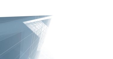 Arkaplanda mimari bina 3d illüstrasyon